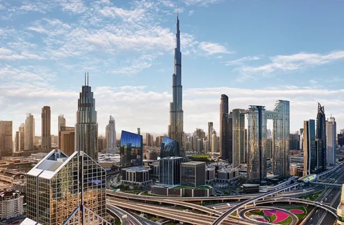 Downtown Dubai skyline with the Burj Khalifa